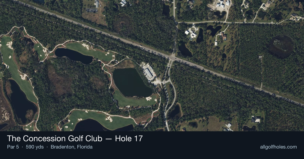 Hole 17 aerial at The Concession Golf Club