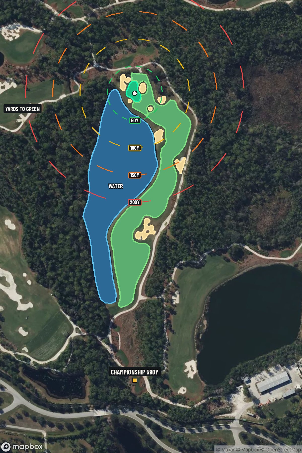 Hole 17 aerial at The Concession Golf Club