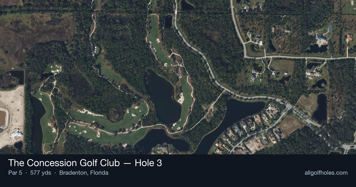 Hole 3 aerial at The Concession Golf Club
