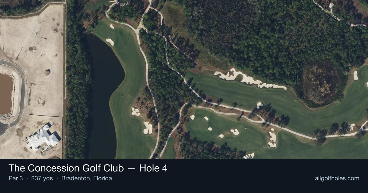 Hole 4 aerial at The Concession Golf Club