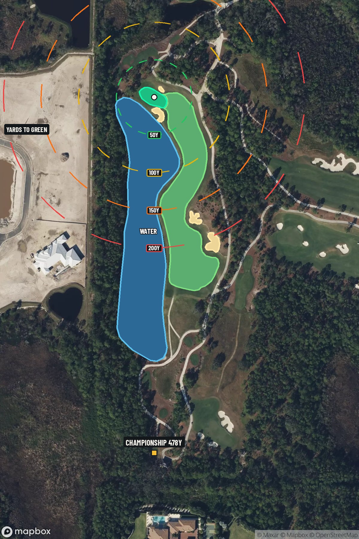 Hole 5 aerial at The Concession Golf Club