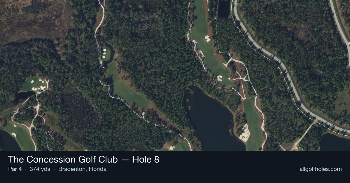 Hole 8 aerial at The Concession Golf Club