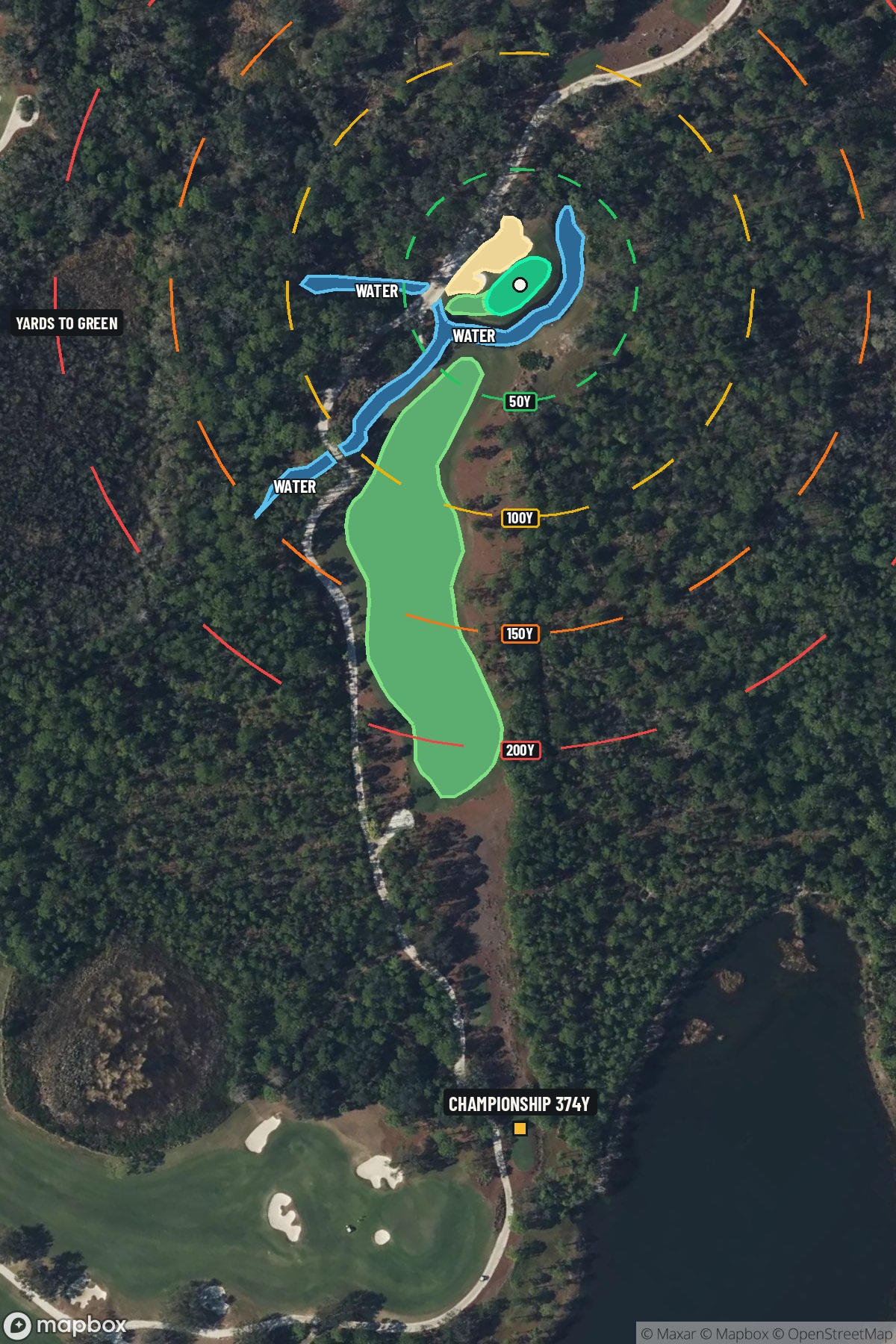 Hole 8 aerial at The Concession Golf Club