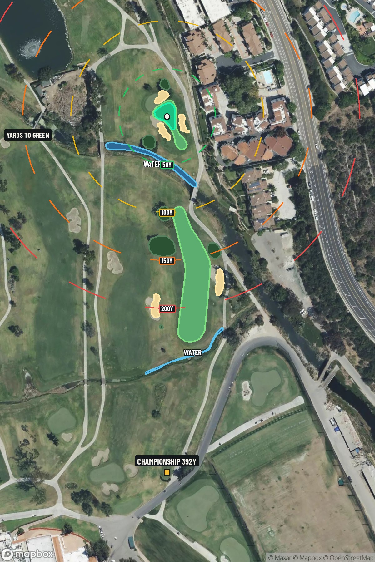 Hole 1 aerial at La Costa Resort and Spa (South course)
