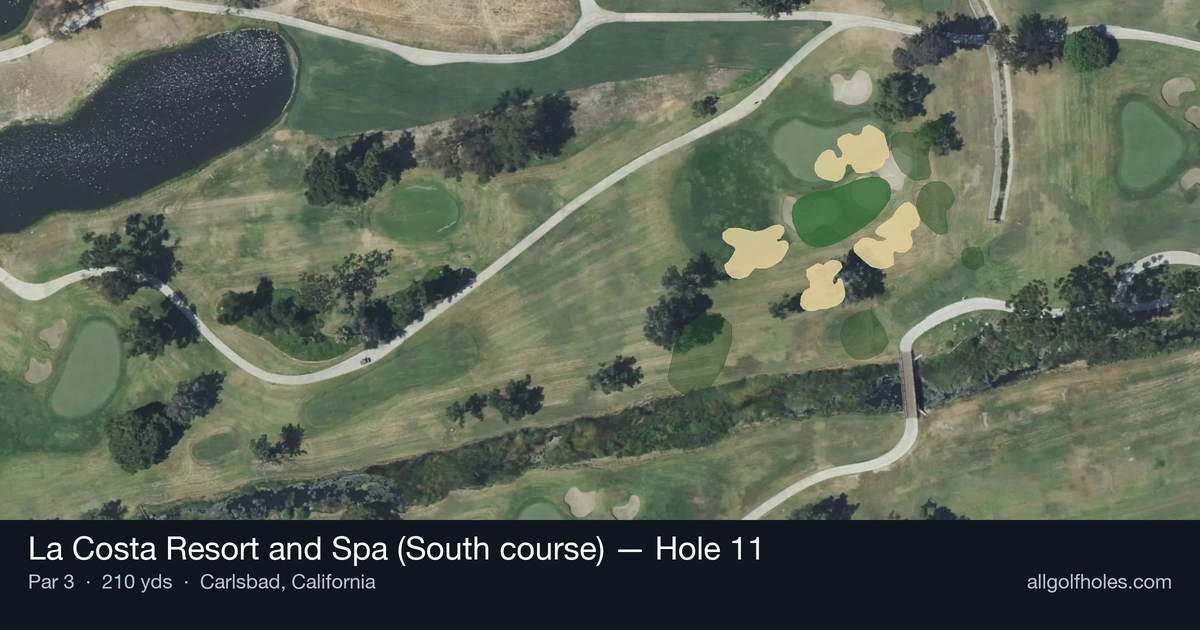 Hole 11 aerial at La Costa Resort and Spa (South course)
