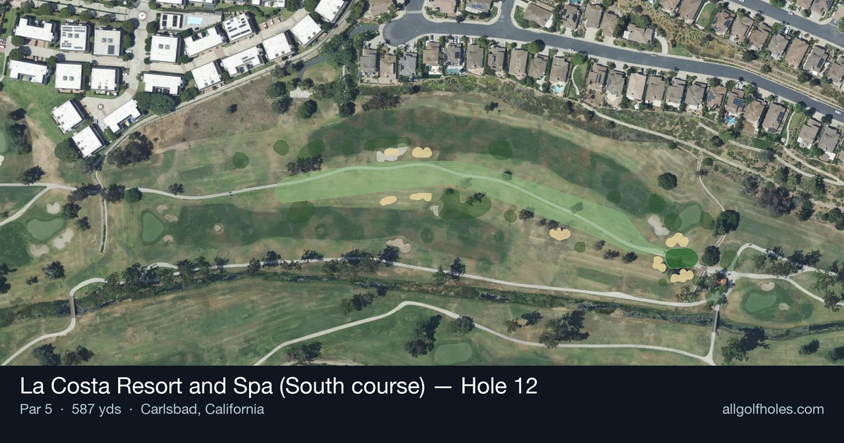 Hole 12 aerial at La Costa Resort and Spa (South course)