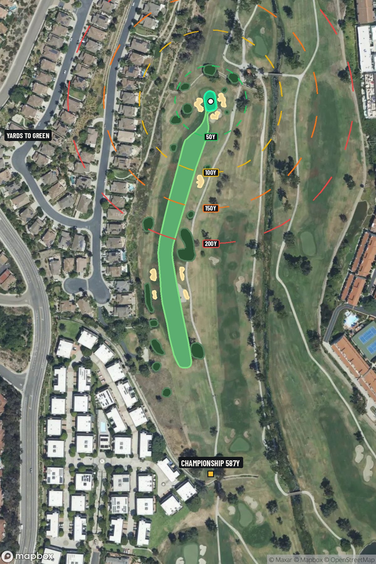 Hole 12 aerial at La Costa Resort and Spa (South course)