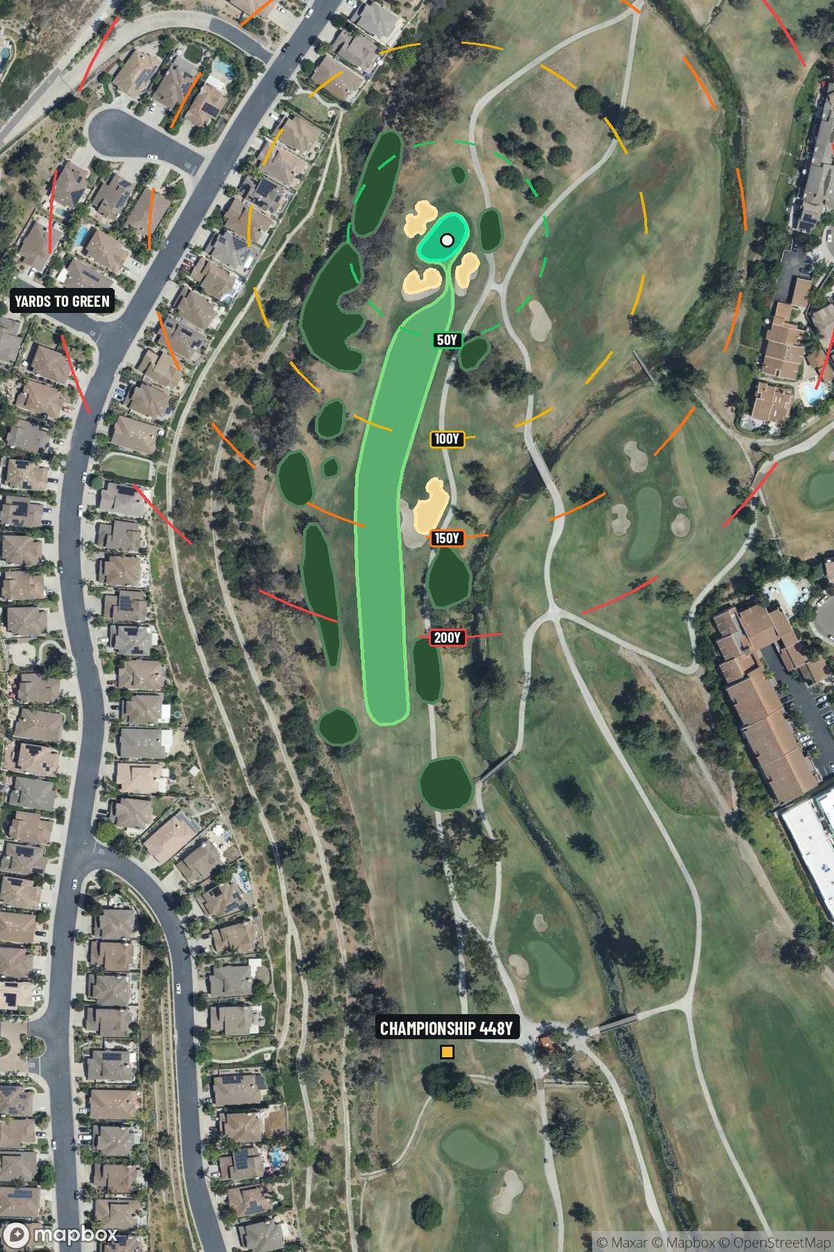 Hole 13 aerial at La Costa Resort and Spa (South course)