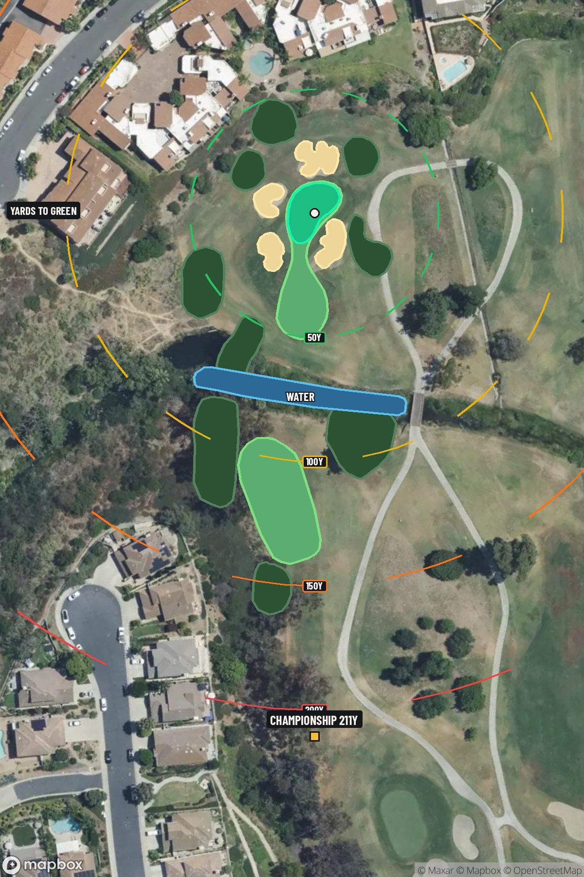 Hole 14 aerial at La Costa Resort and Spa (South course)