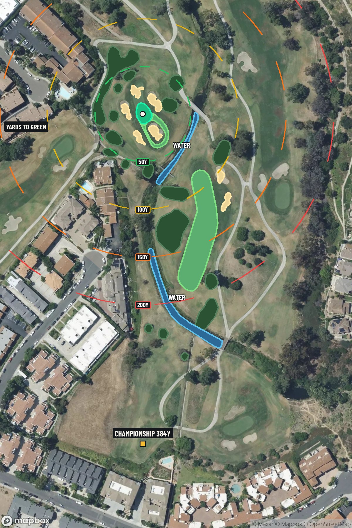 Hole 15 aerial at La Costa Resort and Spa (South course)