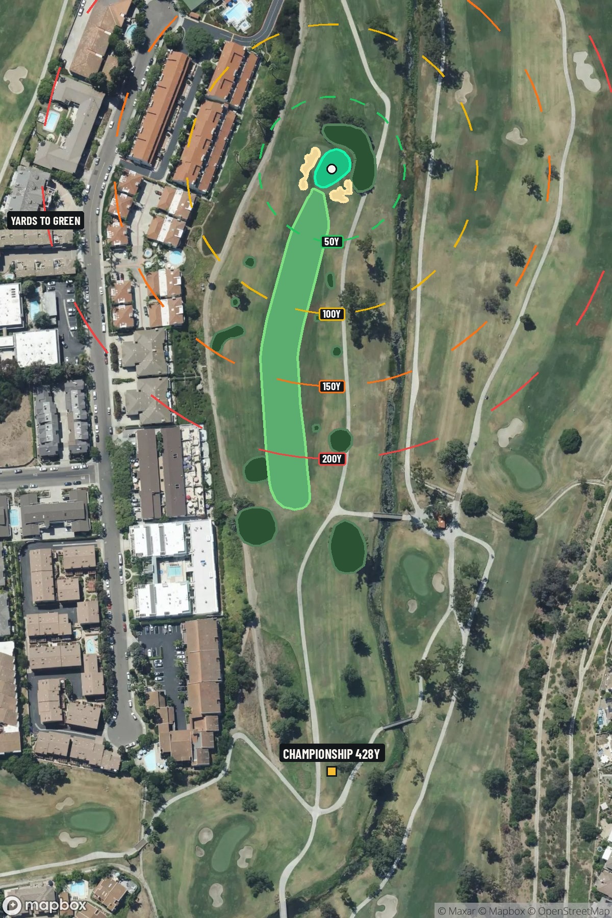 Hole 16 aerial at La Costa Resort and Spa (South course)