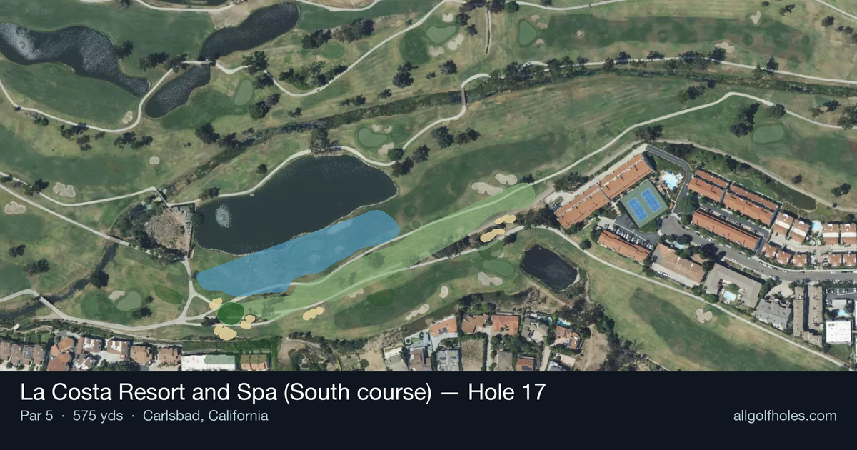 Hole 17 aerial at La Costa Resort and Spa (South course)