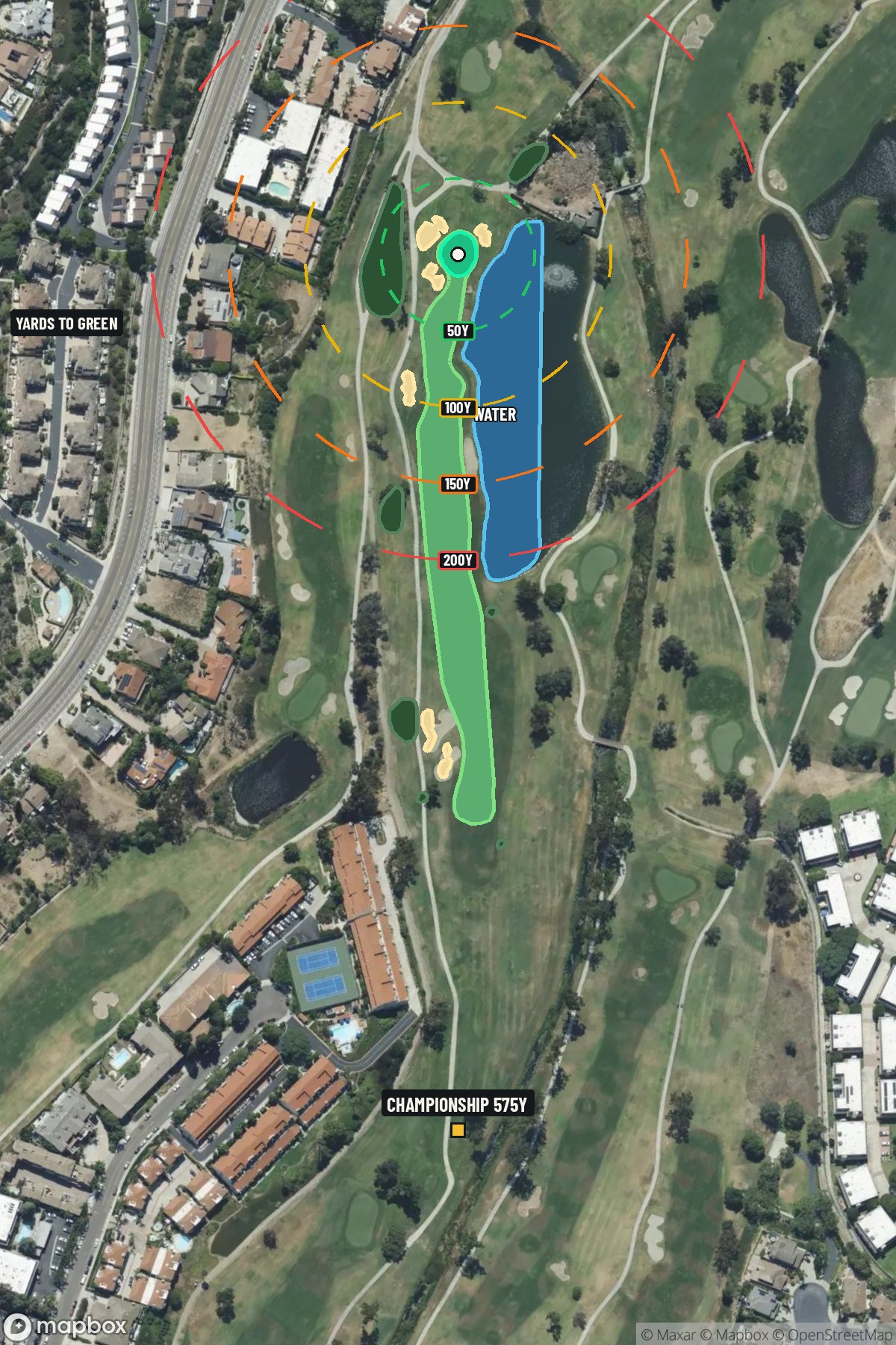 Hole 17 aerial at La Costa Resort and Spa (South course)
