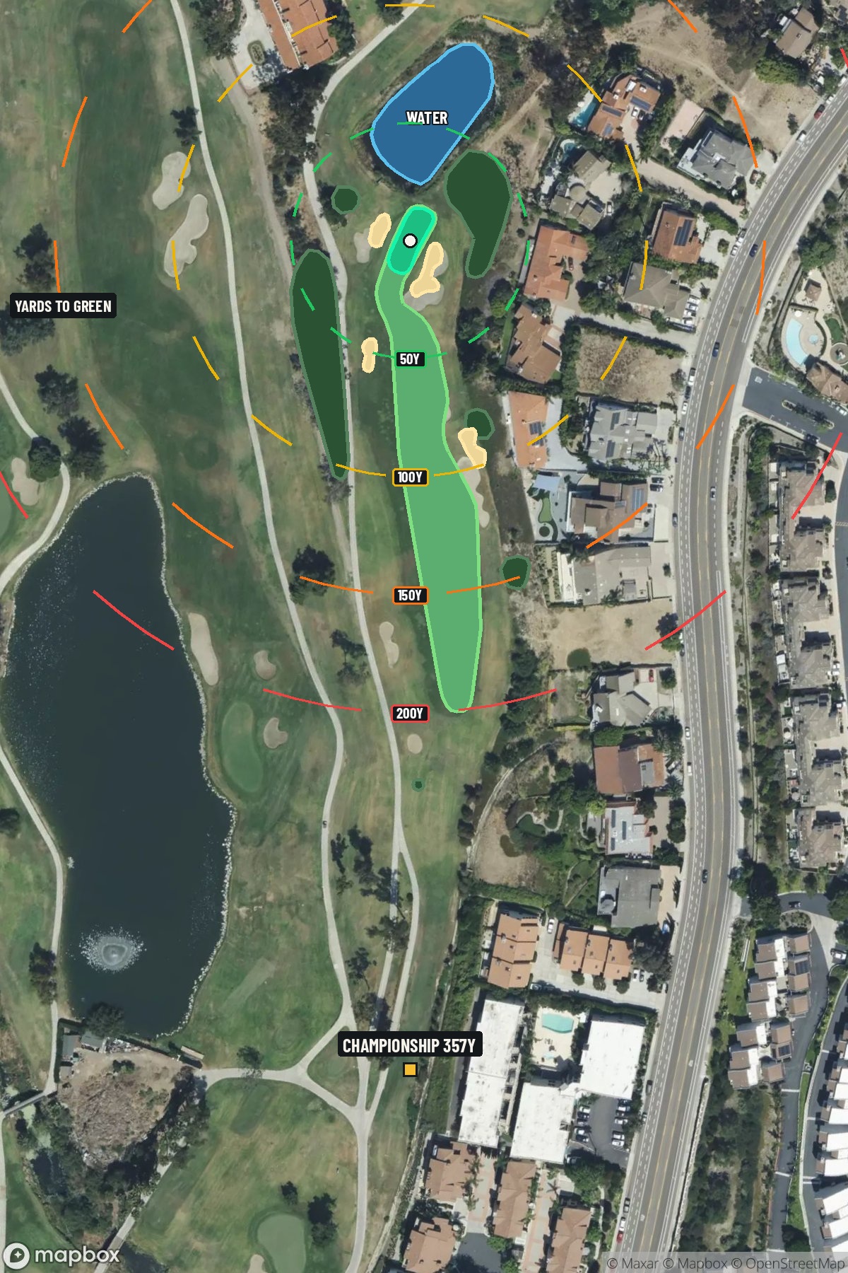Hole 2 aerial at La Costa Resort and Spa (South course)