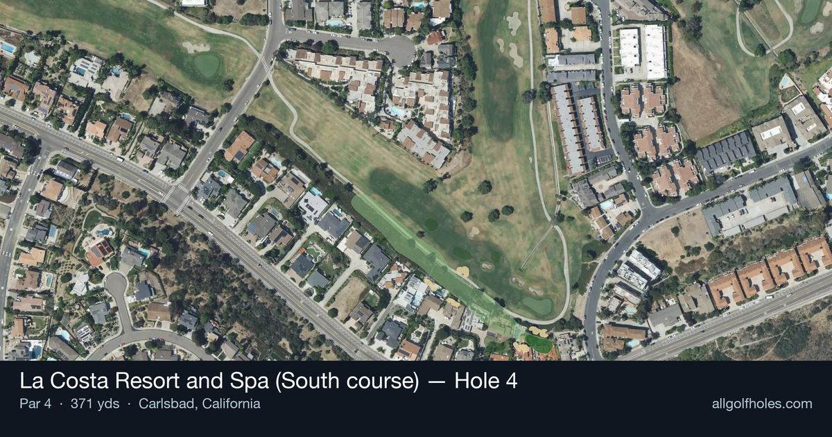 Hole 4 aerial at La Costa Resort and Spa (South course)