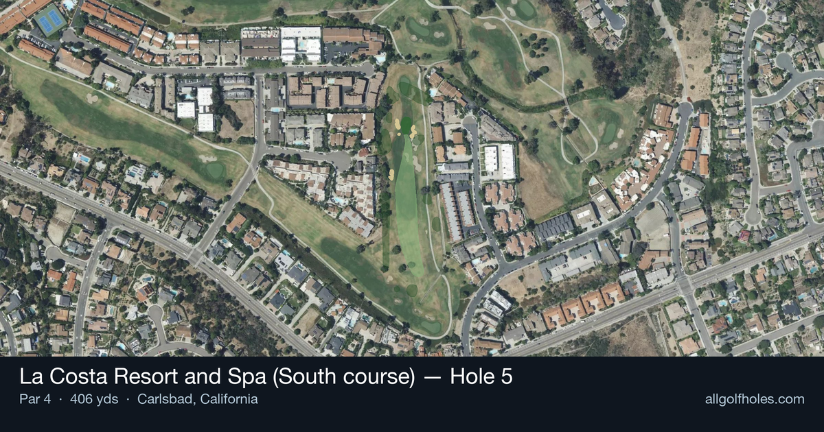Hole 5 aerial at La Costa Resort and Spa (South course)