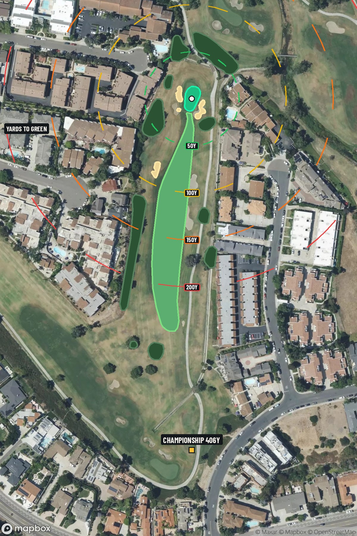 Hole 5 aerial at La Costa Resort and Spa (South course)