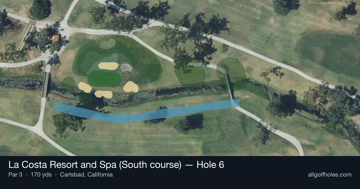 Hole 6 aerial at La Costa Resort and Spa (South course)