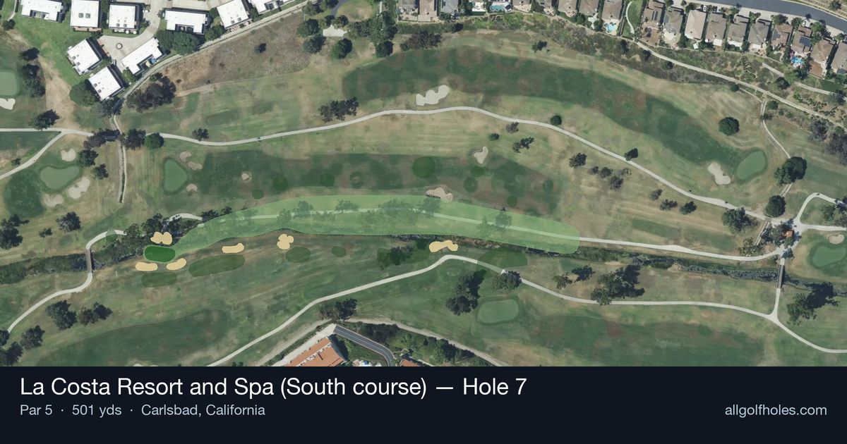 Hole 7 aerial at La Costa Resort and Spa (South course)