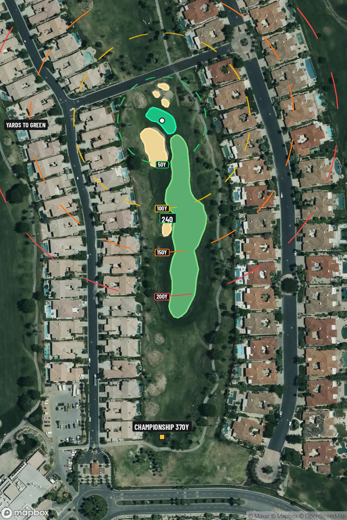 Hole 10 aerial at PGA West (Nicklaus Tournament course)