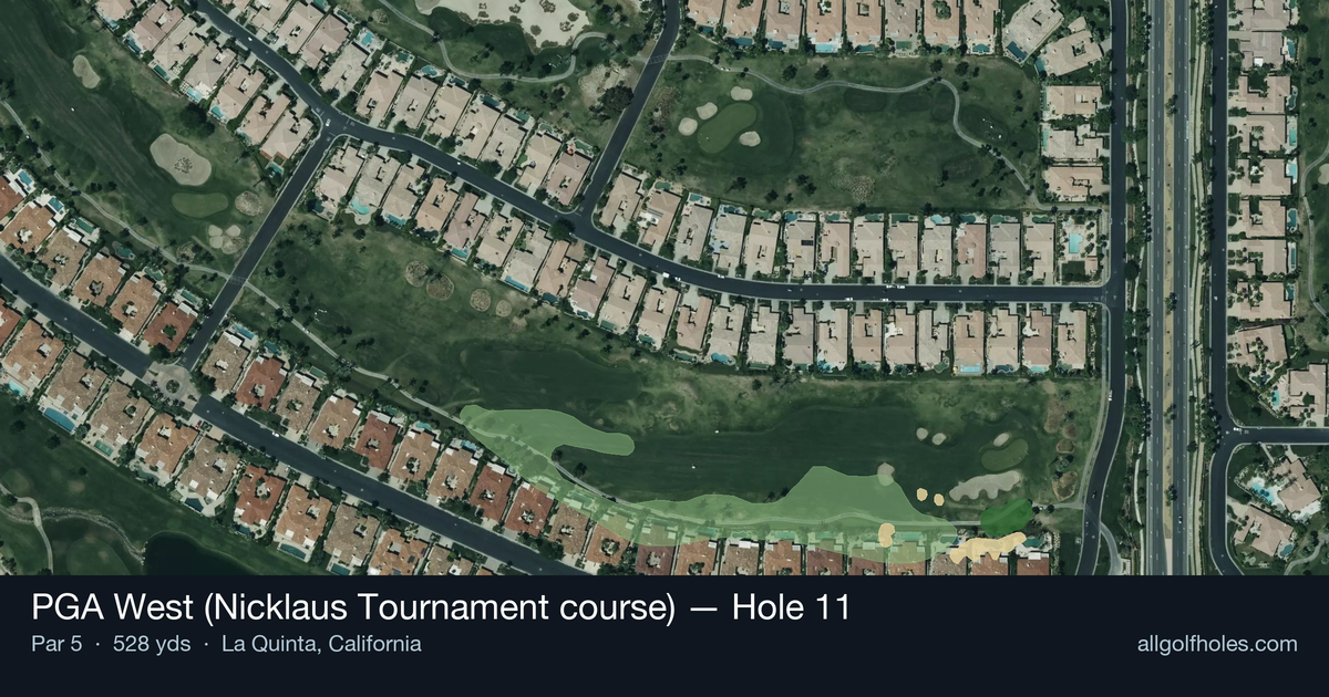 Hole 11 aerial at PGA West (Nicklaus Tournament course)
