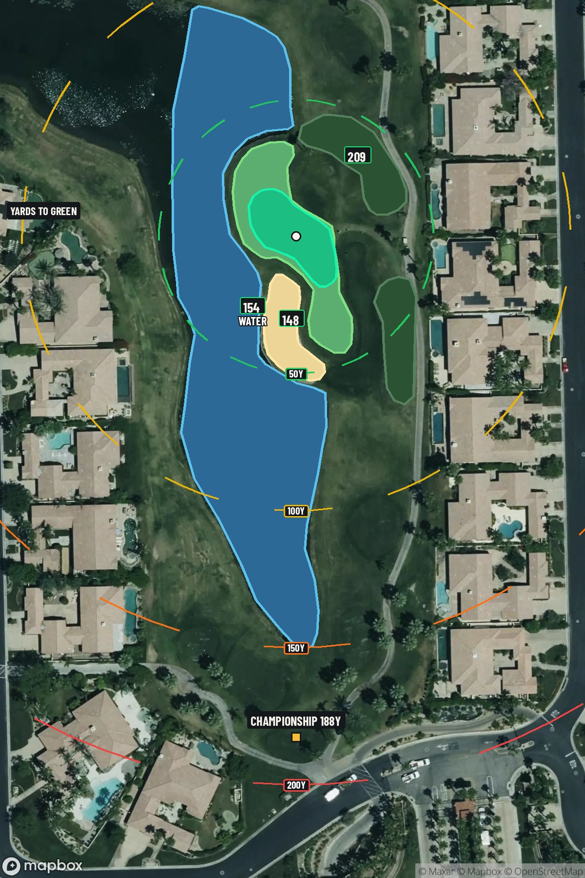 Hole 12 aerial at PGA West (Nicklaus Tournament course)
