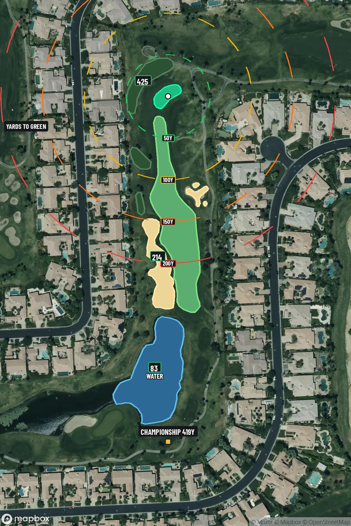 Hole 13 aerial at PGA West (Nicklaus Tournament course)