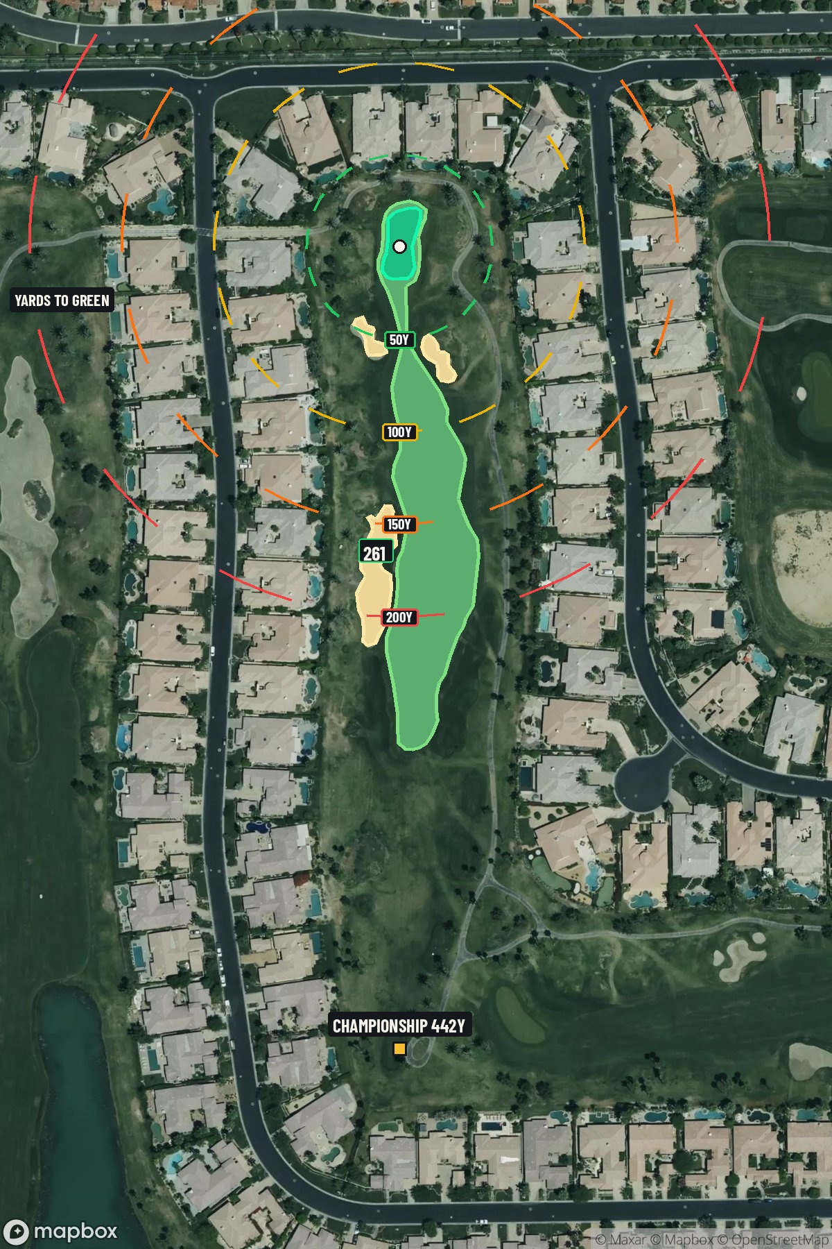 Hole 14 aerial at PGA West (Nicklaus Tournament course)