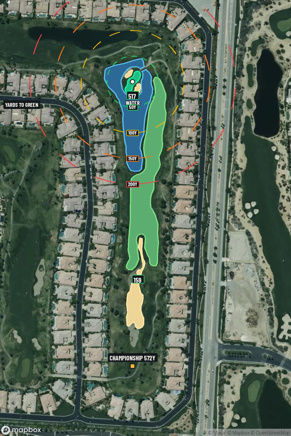 Hole 15 aerial at PGA West (Nicklaus Tournament course)