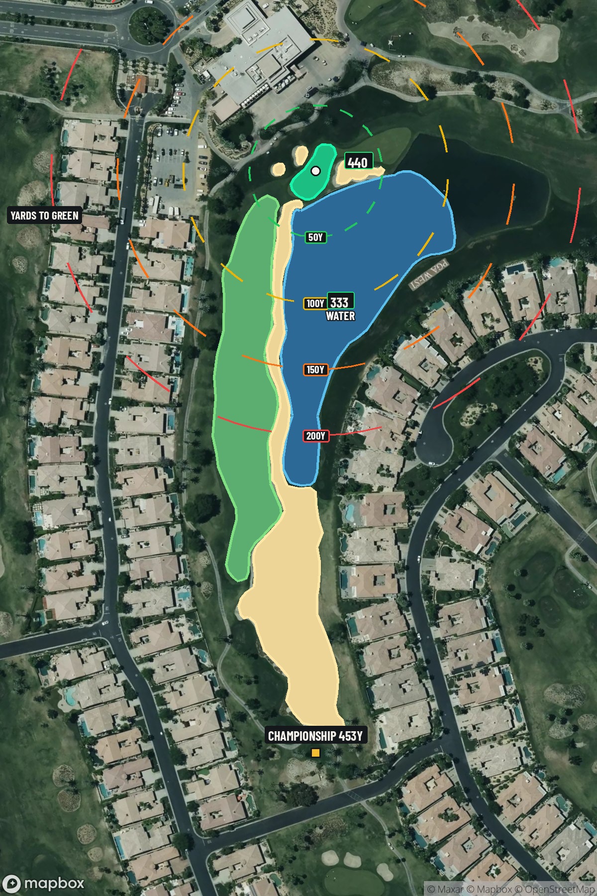 Hole 18 aerial at PGA West (Nicklaus Tournament course)