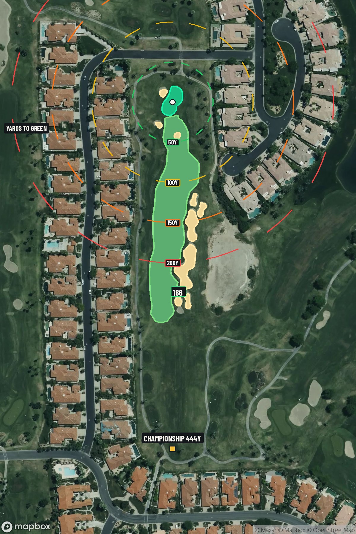 Hole 2 aerial at PGA West (Nicklaus Tournament course)