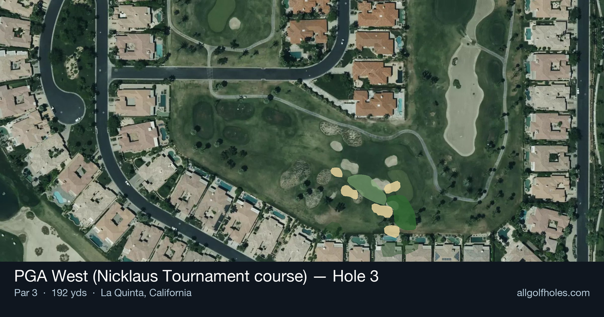 Hole 3 aerial at PGA West (Nicklaus Tournament course)