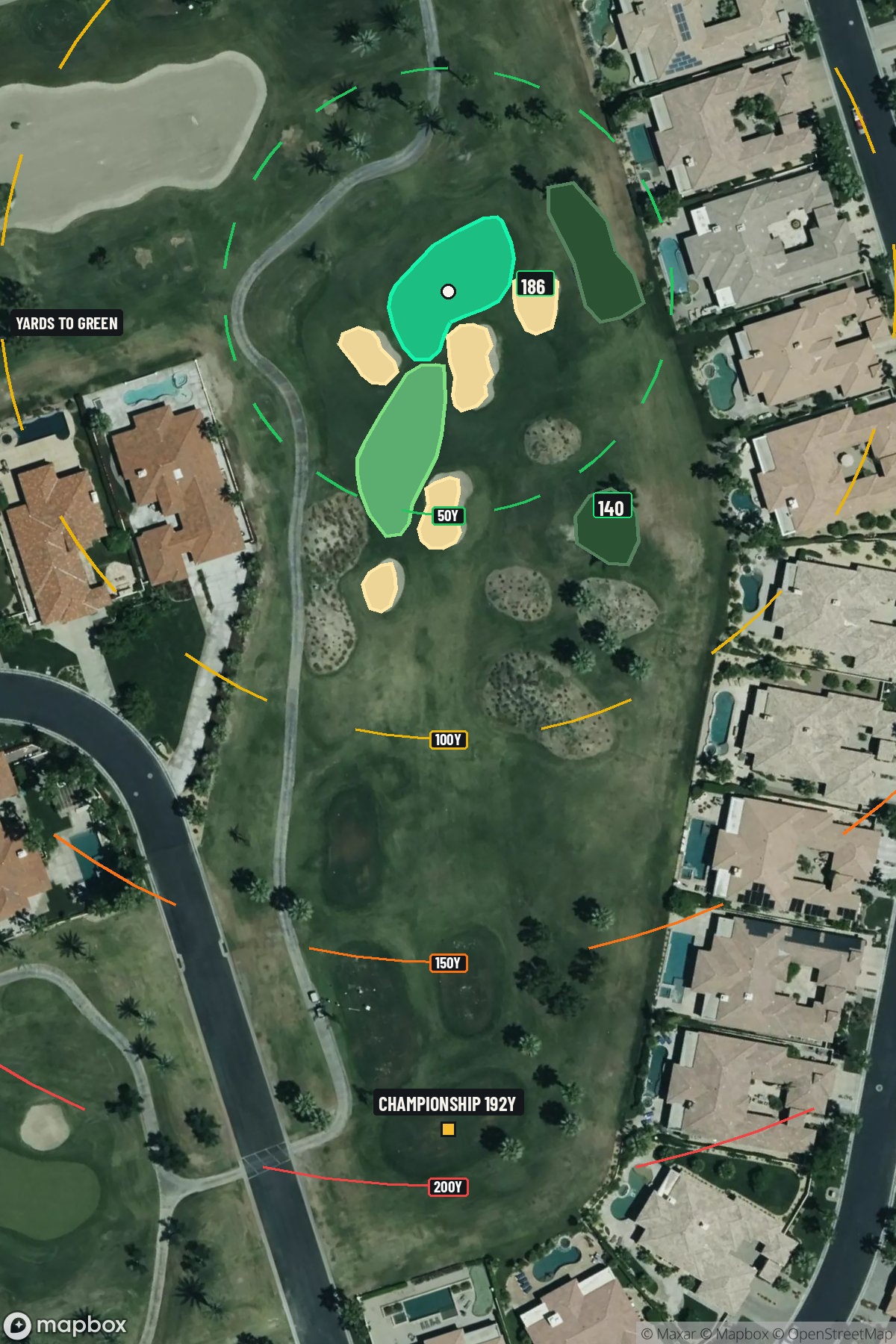 Hole 3 aerial at PGA West (Nicklaus Tournament course)
