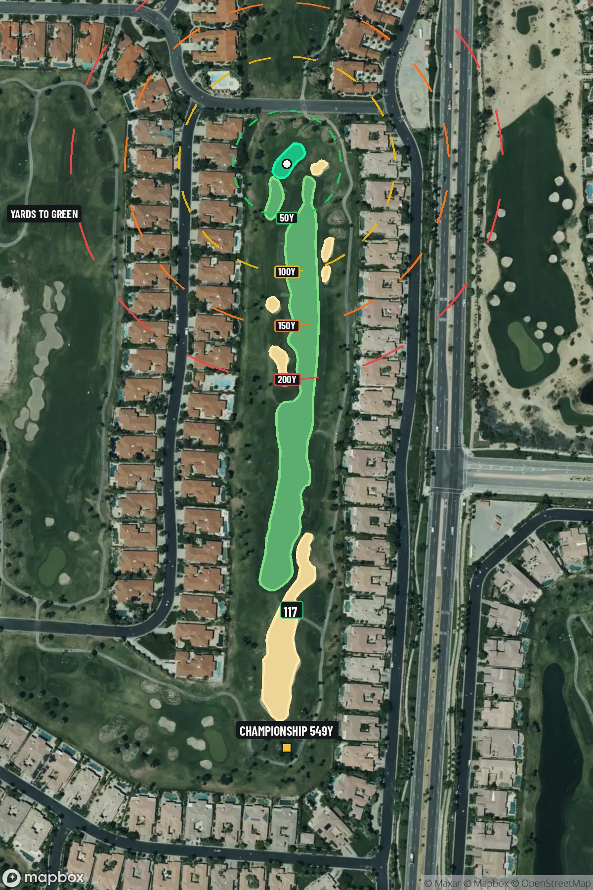 Hole 4 aerial at PGA West (Nicklaus Tournament course)