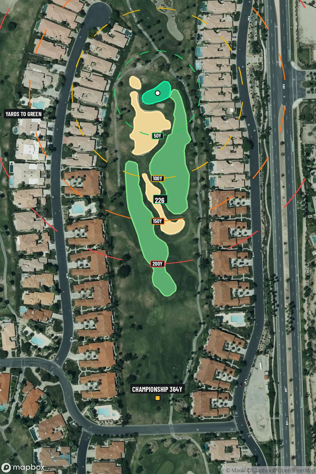 Hole 5 aerial at PGA West (Nicklaus Tournament course)