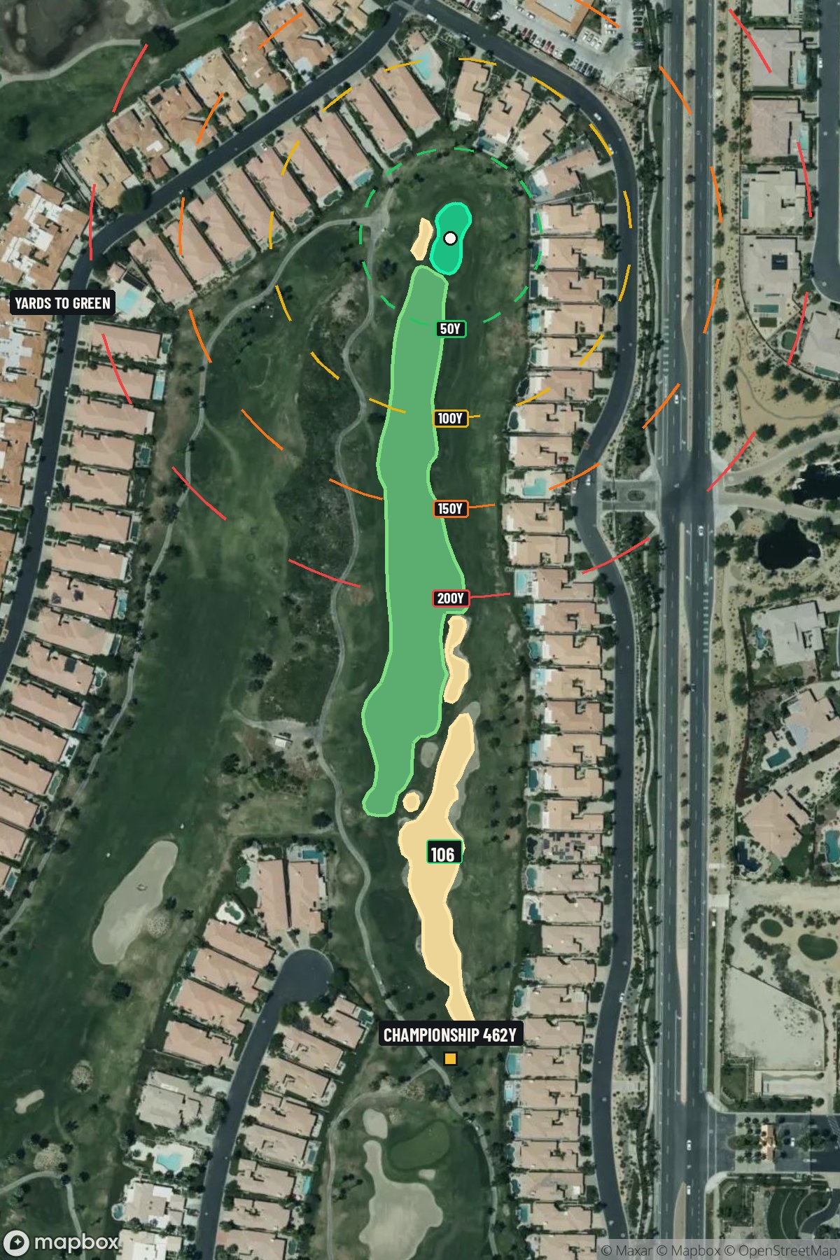Hole 6 aerial at PGA West (Nicklaus Tournament course)