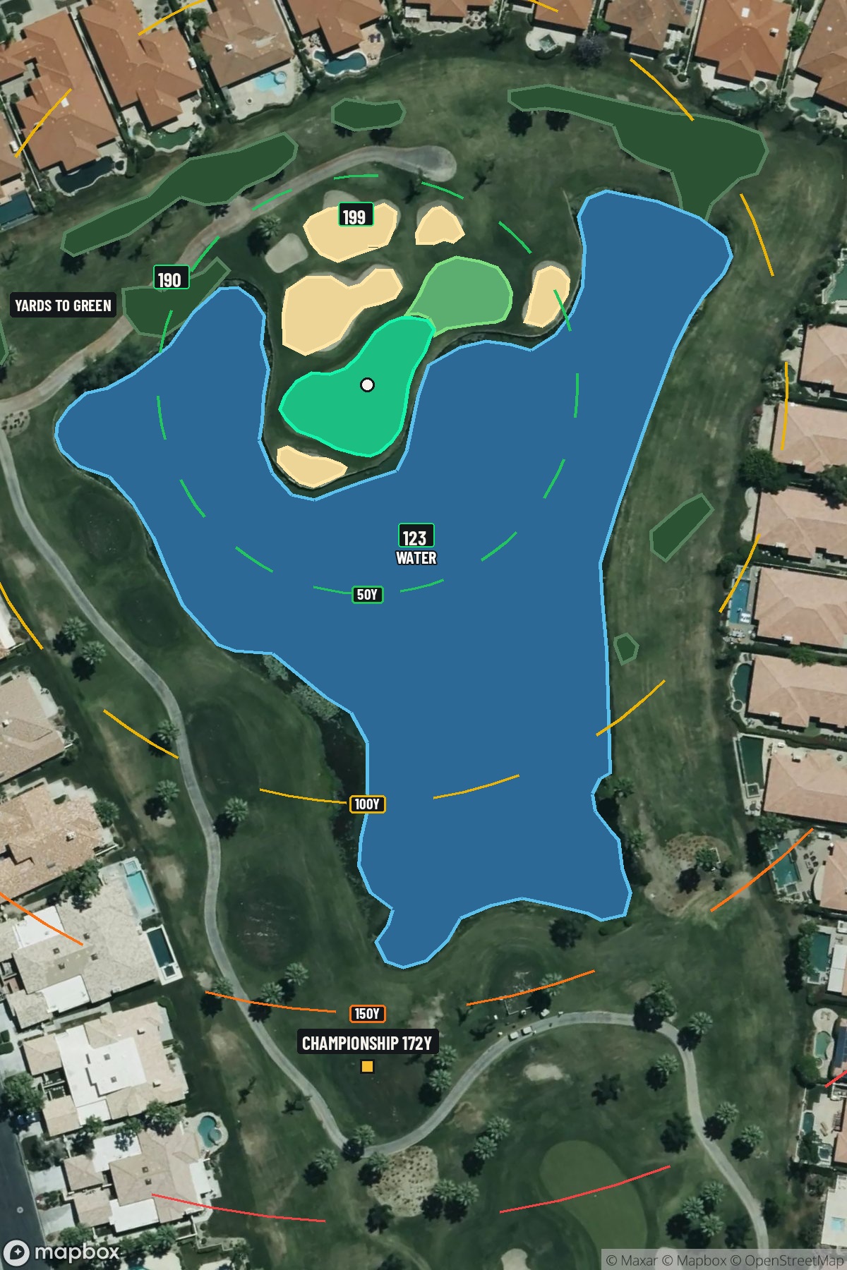 Hole 8 aerial at PGA West (Nicklaus Tournament course)