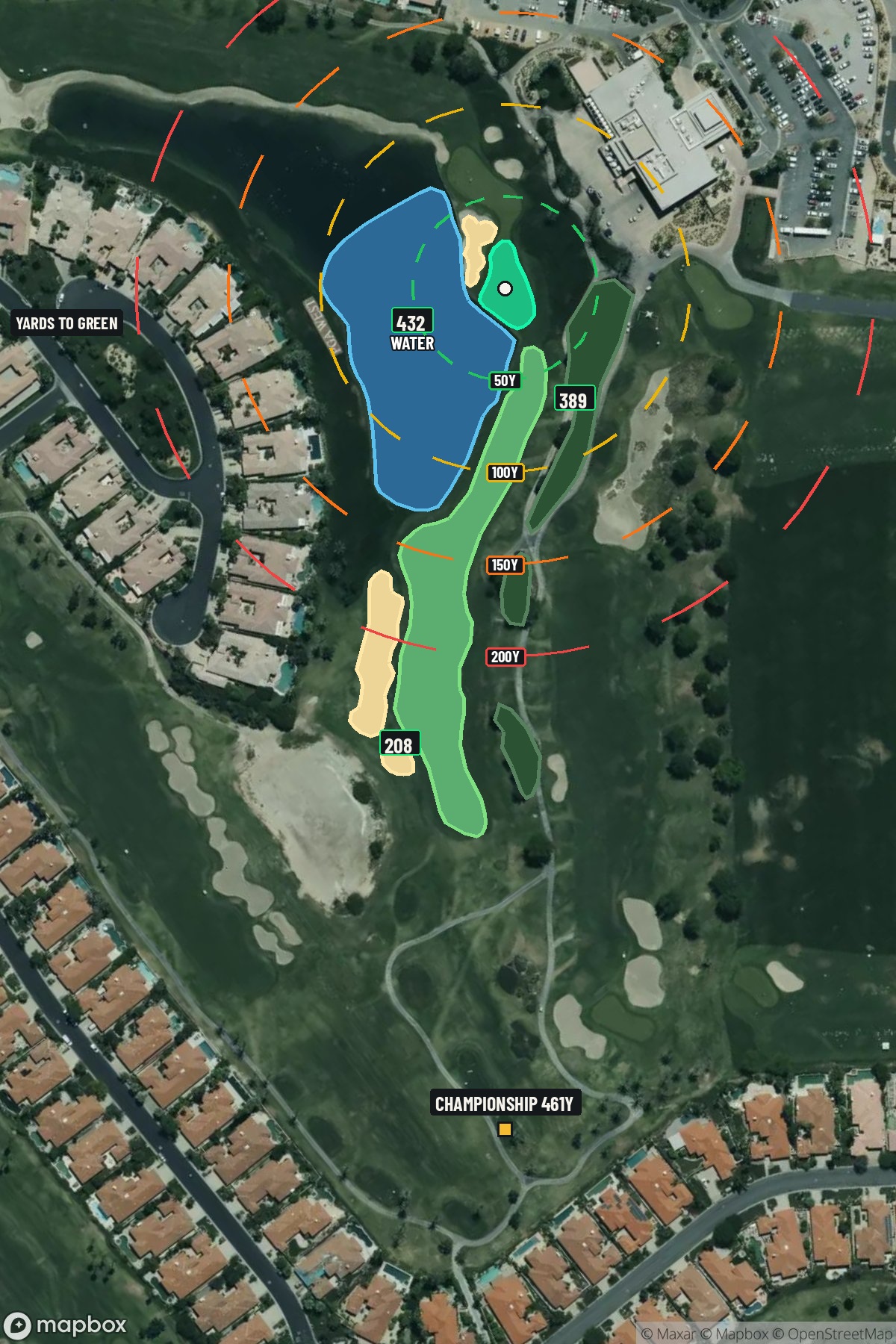 Hole 9 aerial at PGA West (Nicklaus Tournament course)