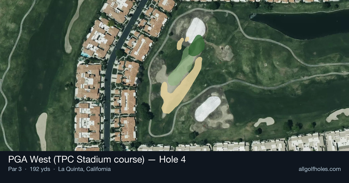 Hole 4 aerial at PGA West (TPC Stadium course)
