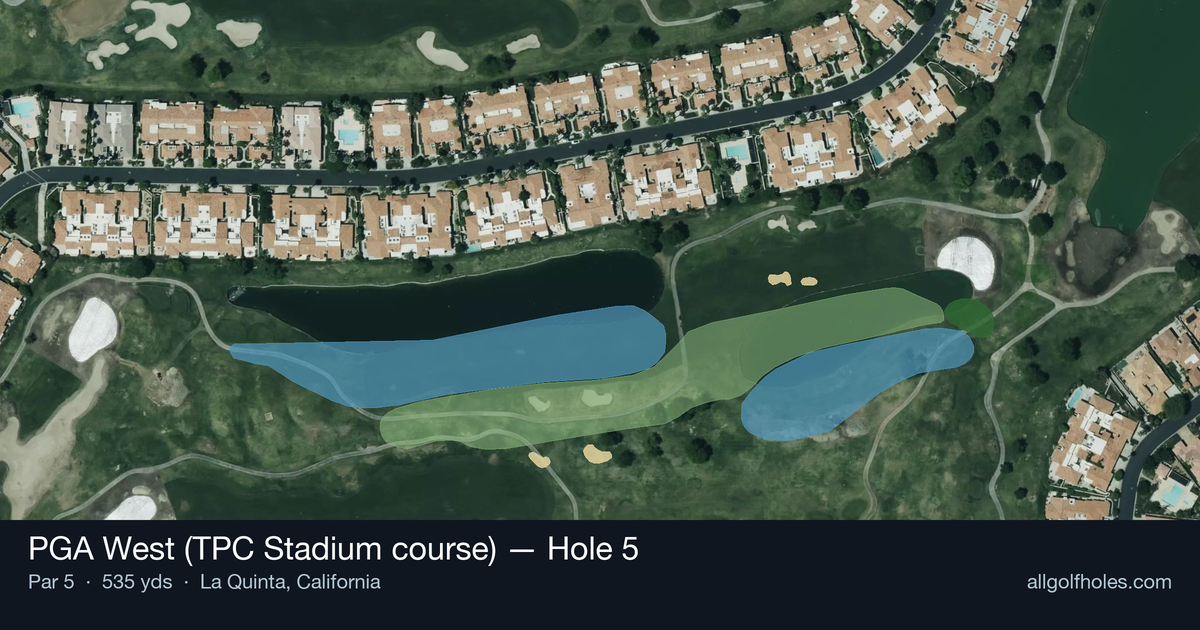Hole 5 aerial at PGA West (TPC Stadium course)
