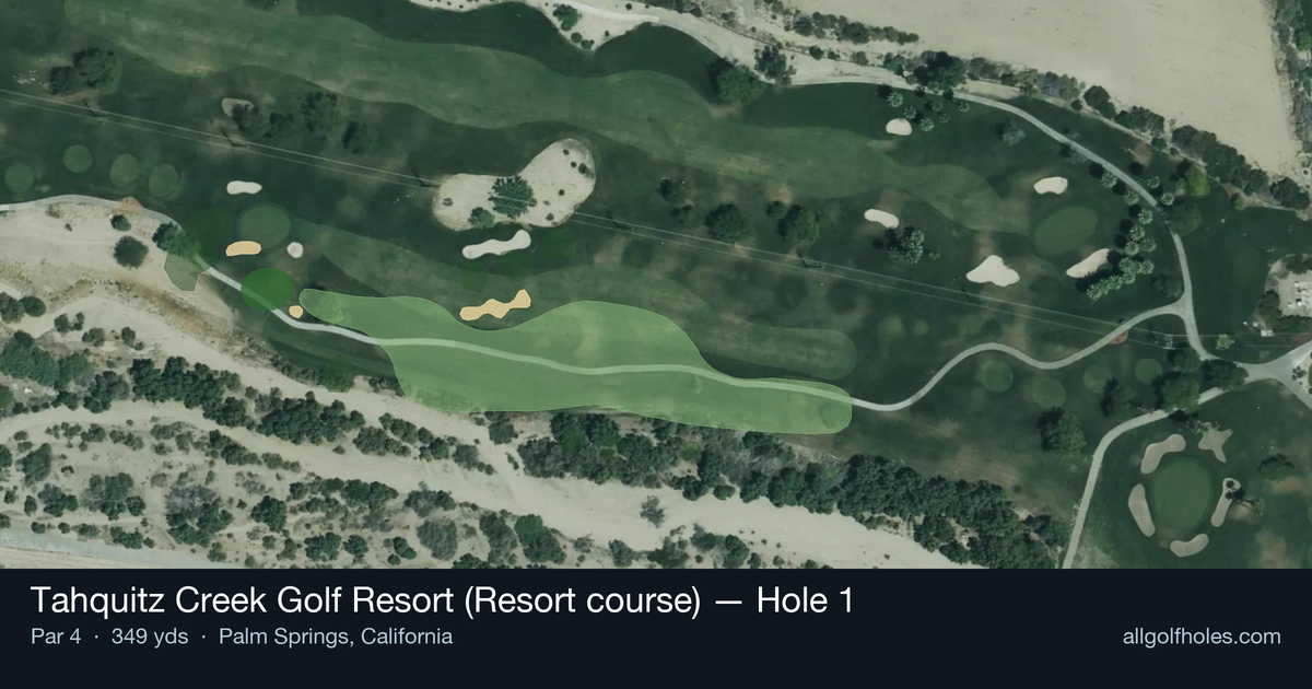 Hole 1 aerial at Tahquitz Creek Golf Resort (Resort course)