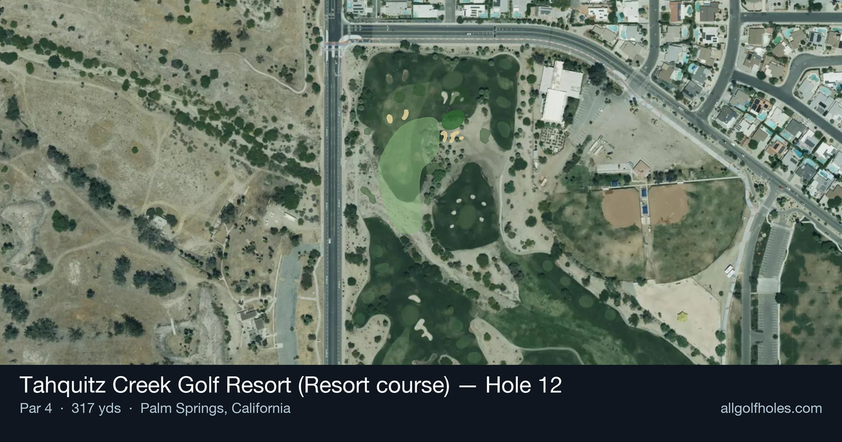 Hole 12 aerial at Tahquitz Creek Golf Resort (Resort course)