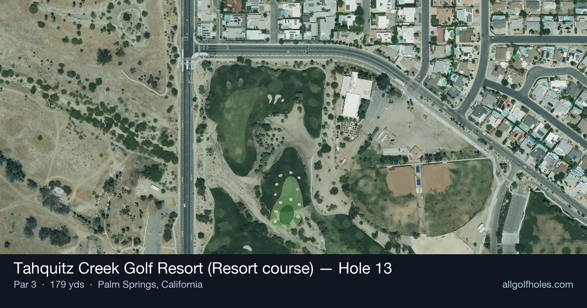 Hole 13 aerial at Tahquitz Creek Golf Resort (Resort course)