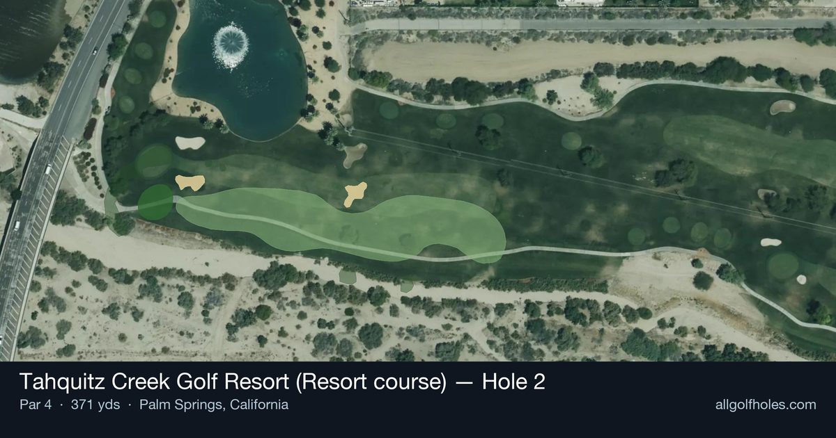 Hole 2 aerial at Tahquitz Creek Golf Resort (Resort course)