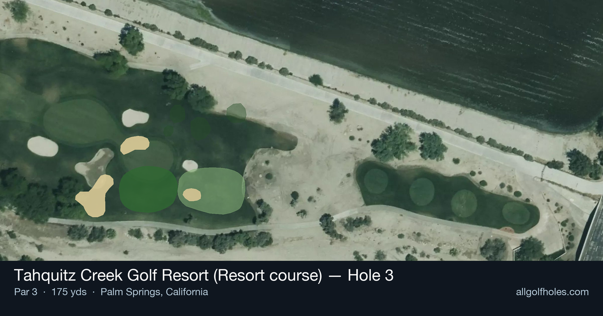 Hole 3 aerial at Tahquitz Creek Golf Resort (Resort course)