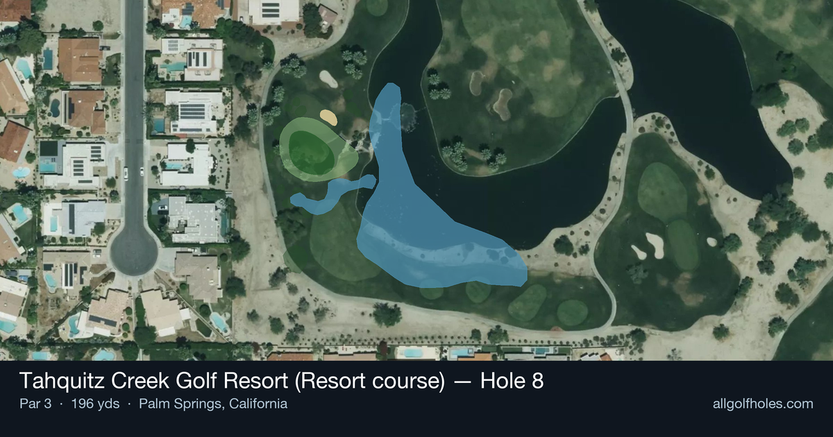 Hole 8 aerial at Tahquitz Creek Golf Resort (Resort course)