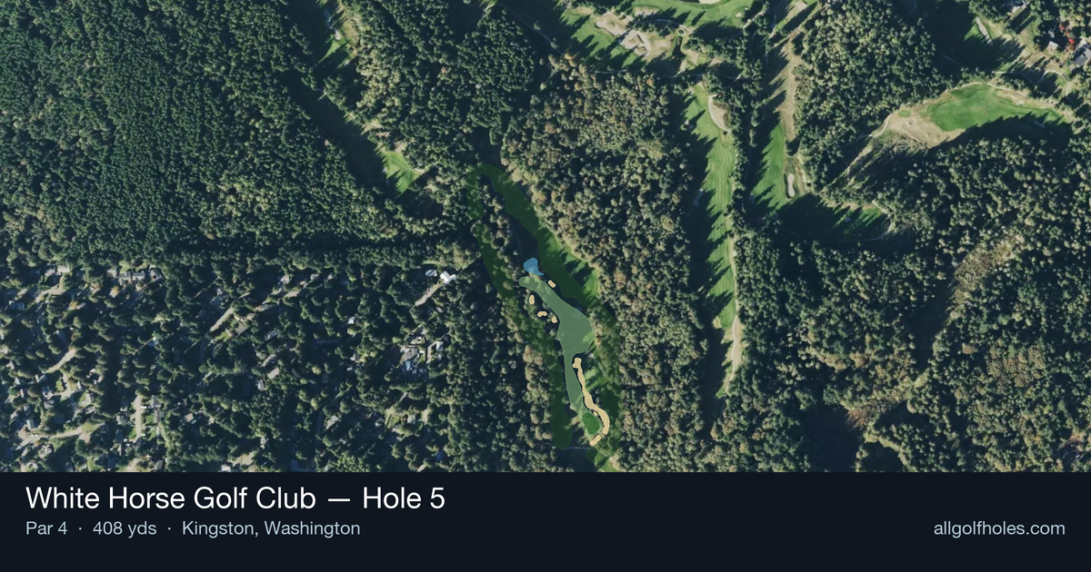 Hole 5 aerial at White Horse Golf Club