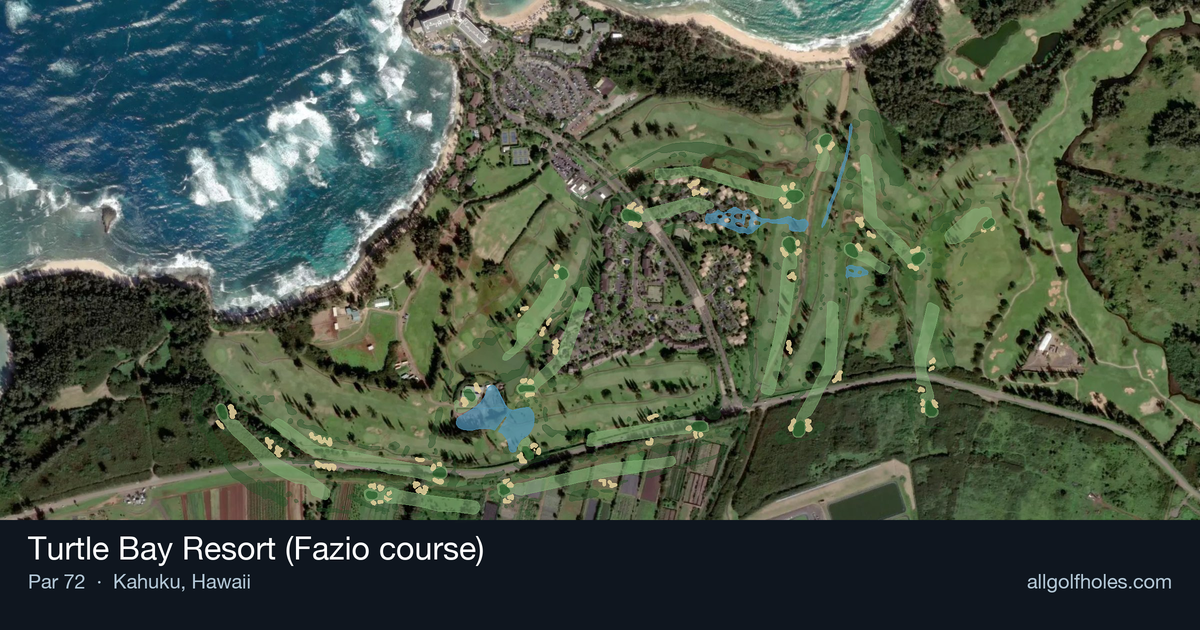 Turtle Bay Resort (Fazio course) aerial view
