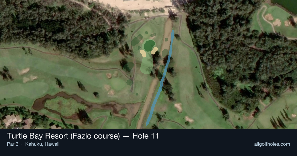 Hole 11 aerial at Turtle Bay Resort (Fazio course)