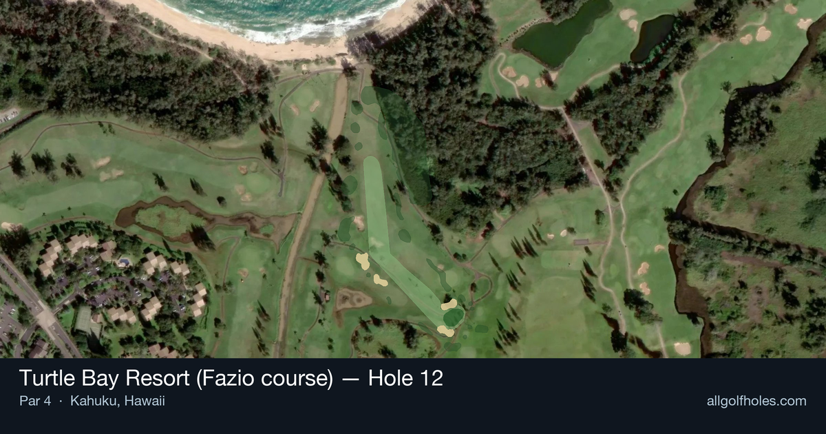Hole 12 aerial at Turtle Bay Resort (Fazio course)